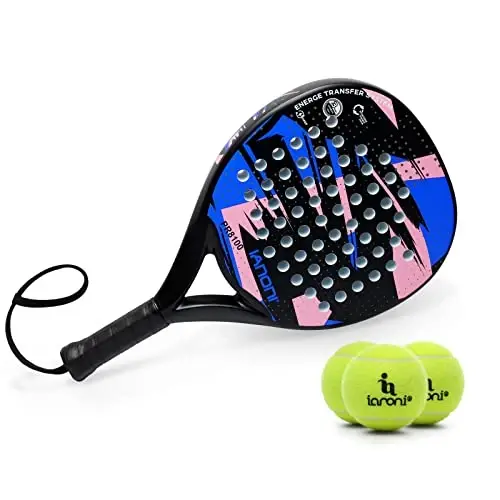 Padel Racket Carbon Fiber Surface with EVA Memory Flex Foam Core Lightweight Padel Racquet - 2