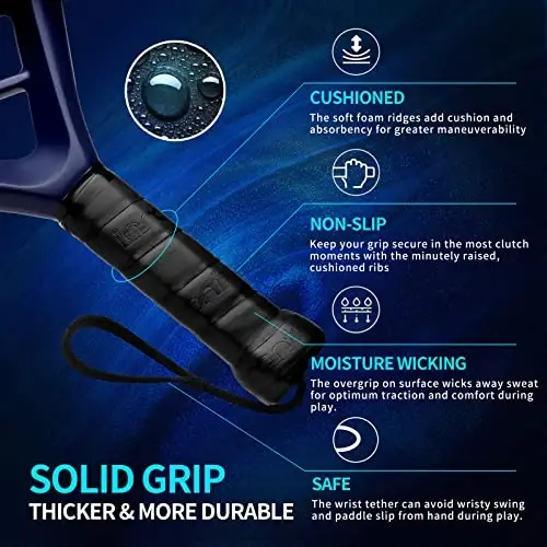 Padel Racket Carbon Fiber Surface with EVA Memory Flex Foam Core Lightweight Padel Racquet - 4