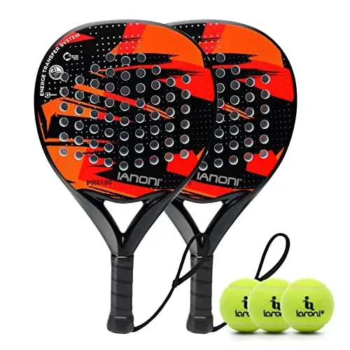 Padel Racket Carbon Fiber Surface with EVA Memory Flex Foam Core Lightweight Padel Racquet - 1