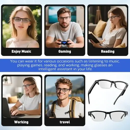 padom Smart Audio Sunglasses, Open-Ear Mic & Speakers, Photochromic Polarized Bluetooth Glasses, Waterproof & Voice Assistant - 4