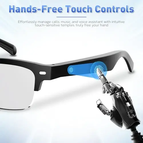 padom Smart Audio Sunglasses, Open-Ear Mic & Speakers, Photochromic Polarized Bluetooth Glasses, Waterproof & Voice Assistant - MODAZONE (1)