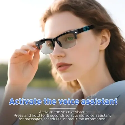 padom Smart Audio Sunglasses, Open-Ear Mic & Speakers, Photochromic Polarized Bluetooth Glasses, Waterproof & Voice Assistant - 3