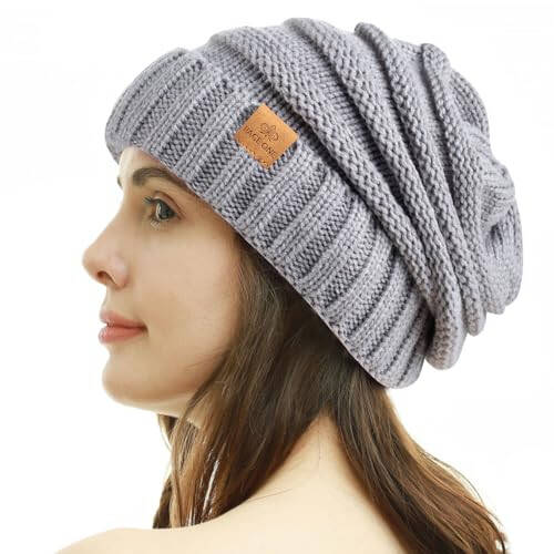 PAGE ONE Womens Winter Beanie Warm Cable Knit Hat Style Stretch Trendy Ribbed Chunky Cap - 5