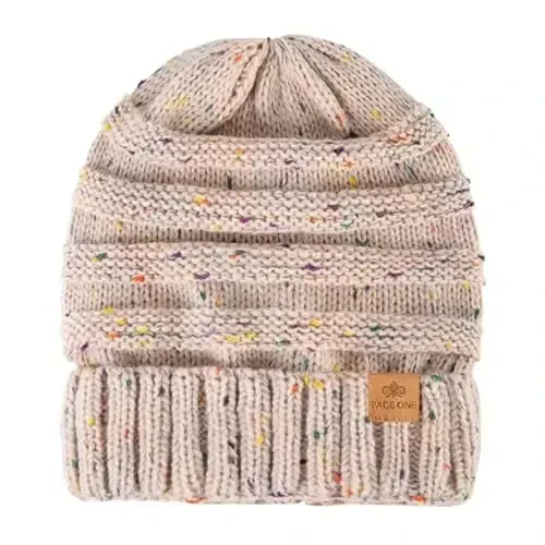 PAGE ONE Women's Winter Beanie Warm Cable Knit Hat Style Stretch Trendy Ribbed Chunky Cap - 2