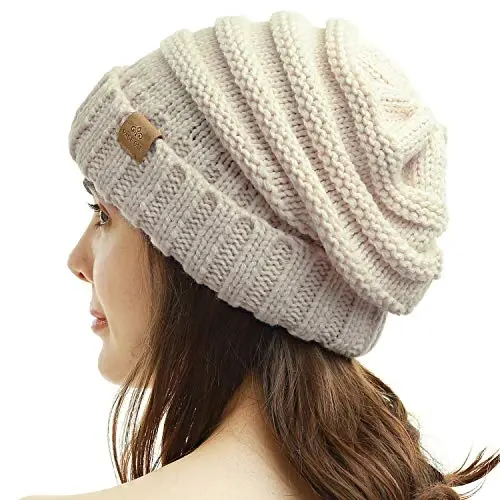 PAGE ONE Womens Winter Beanie Warm Cable Knit Hat Style Stretch Trendy Ribbed Chunky Cap - PAGE (1)