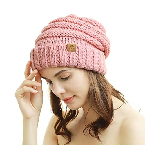 PAGE ONE Womens Winter Beanie Warm Cable Knit Hat Style Stretch Trendy Ribbed Chunky Cap - 3
