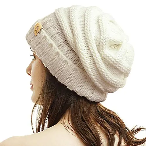 PAGE ONE Womens Winter Beanie Warm Cable Knit Hat Style Stretch Trendy Ribbed Chunky Cap - 3