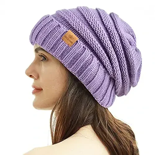 PAGE ONE Womens Winter Beanie Warm Cable Knit Hat Style Stretch Trendy Ribbed Chunky Cap - PAGE