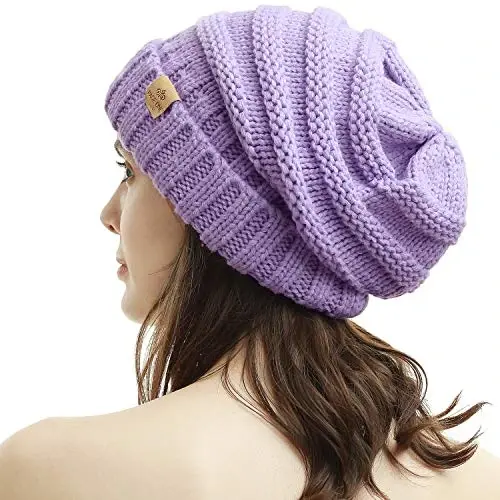 PAGE ONE Womens Winter Beanie Warm Cable Knit Hat Style Stretch Trendy Ribbed Chunky Cap - 2
