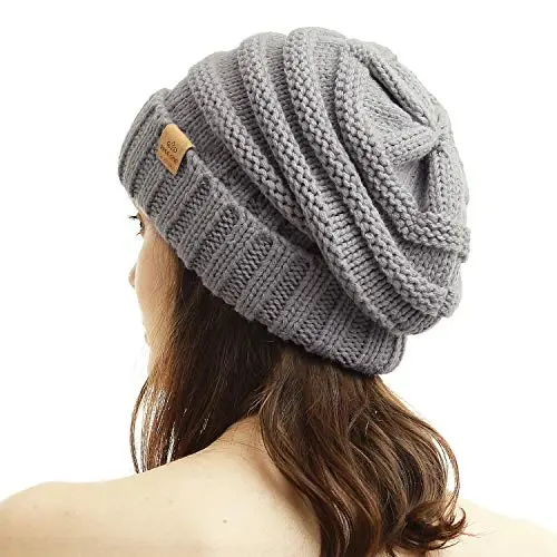 PAGE ONE Womens Winter Beanie Warm Cable Knit Hat Style Stretch Trendy Ribbed Chunky Cap - 2