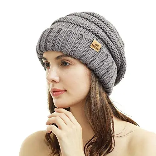 PAGE ONE Womens Winter Beanie Warm Cable Knit Hat Style Stretch Trendy Ribbed Chunky Cap - 3