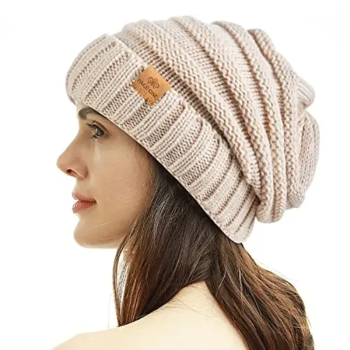 PAGE ONE Womens Winter Beanie Warm Cable Knit Hat Style Stretch Trendy Ribbed Chunky Cap - 4