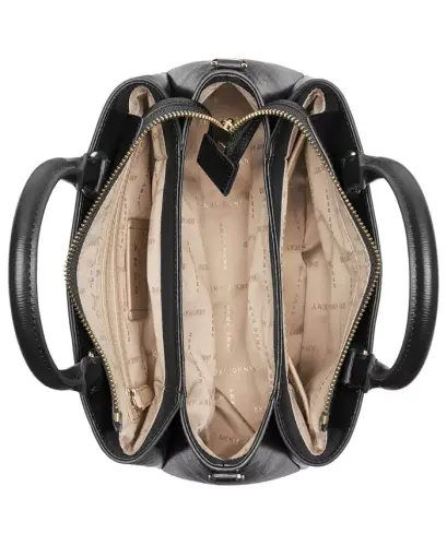 Paige Medium Satchel Convertible Strap bilan - Qora/oltin - DKNY (1)