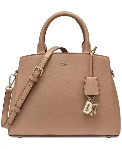 Paige Medium Satchel With Convertible Strap - Cappucino - 1