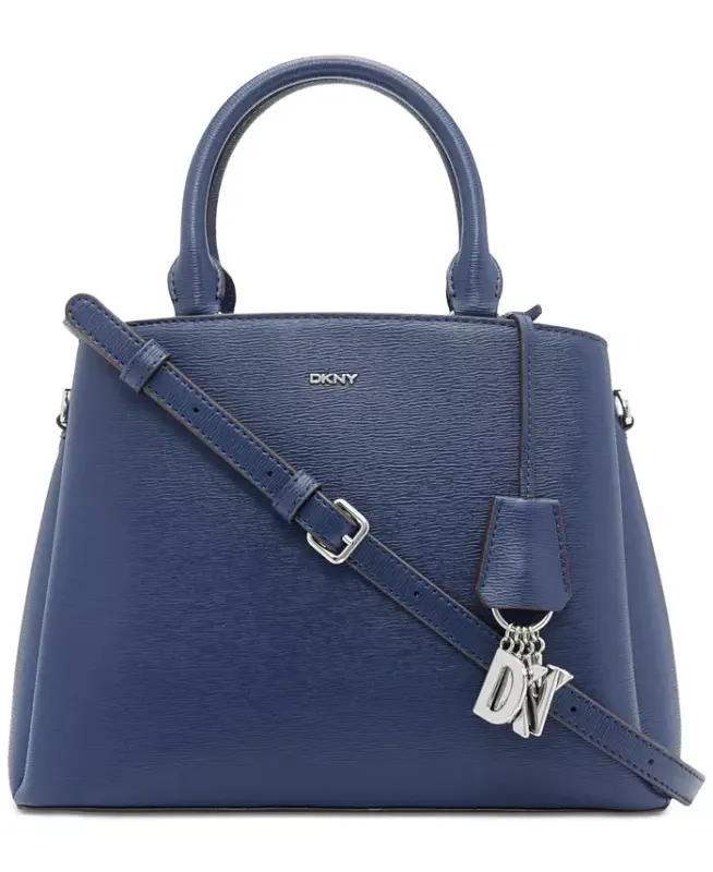 Paige Medium Satchel With Convertible Strap - Indigo/silver - DKNY