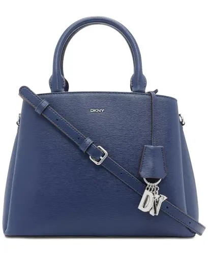 Paige Medium Satchel With Convertible Strap - Indigo/silver 