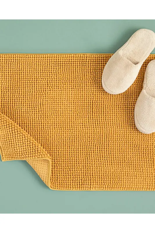 Paige Polyester Makarna Banyo Paspası 50x80 Cm Sarı - Sarı - ENGLISH HOME