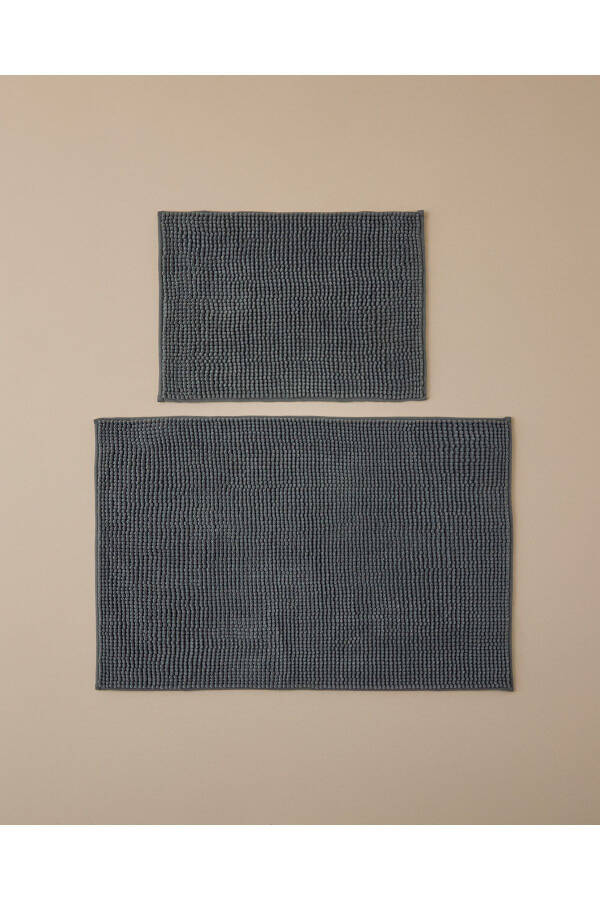 Paige Polyester Noodle Bath Mat Set Anthracite - 1