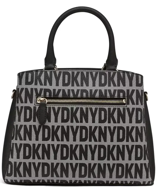 Paige Satchel Bag - Black Logo, Black - 2