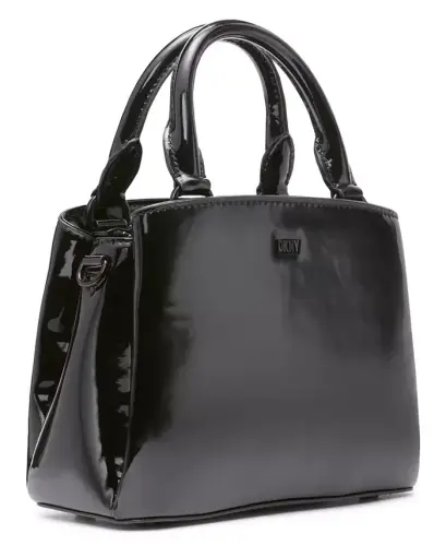 Paige Small Satchel Bag - Black - 5