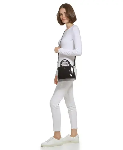 Paige Small Satchel Bag - Black - 6