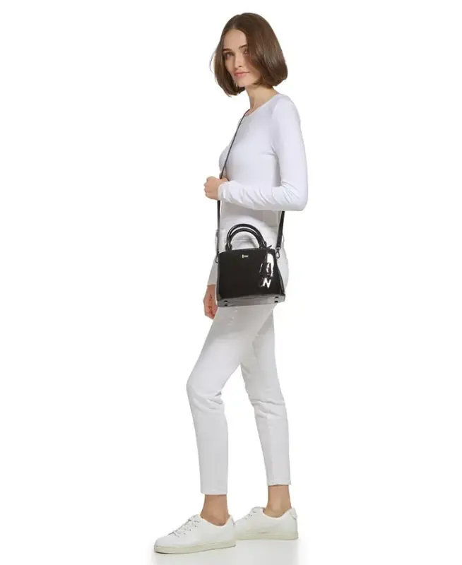 Paige Small Satchel Bag - Black - 6