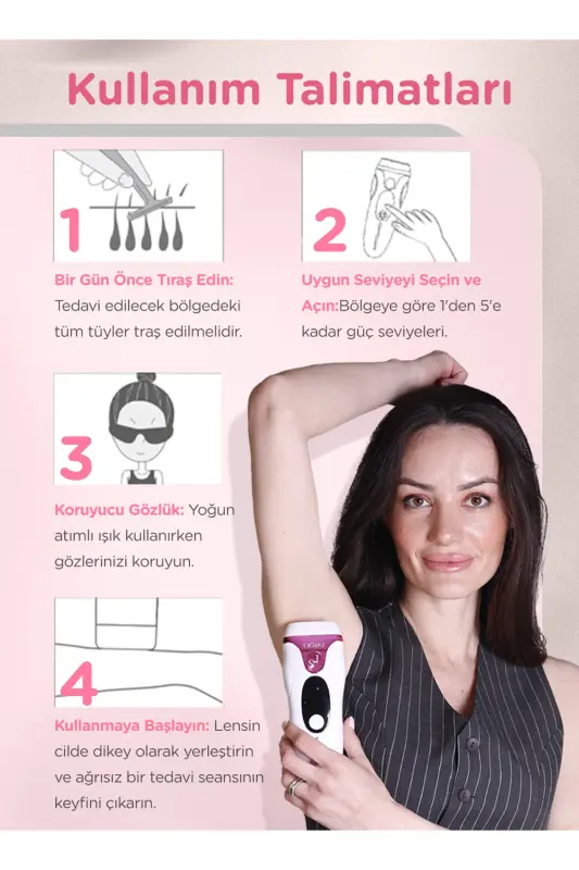 Painless IPL Laser Epilator for Home Use, Face, Body and Genital Area Laser Tool - 7