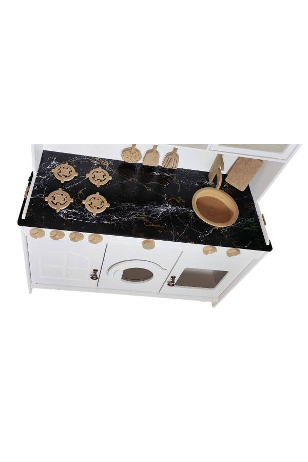 Painted Wooden Toy Kitchen Serving Set With 1 LED Lighting Gift - 6