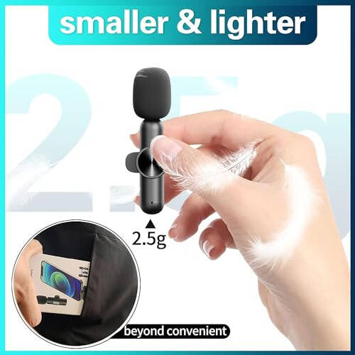 Pairtty 2 Pack Wireless lavalier Microphone Suitable for iPad and iPhone, no Need to Set up Plug and Play, for All-Around Recording of Vlog in Online Live interviews - 3