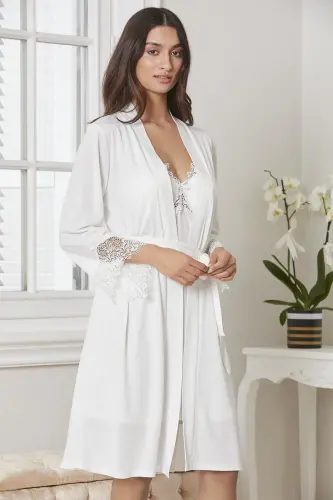 Pajama Six-Piece Bridal Dowry Set - 5040 Ecru-Ecru - PIERRE CARDIN (1)