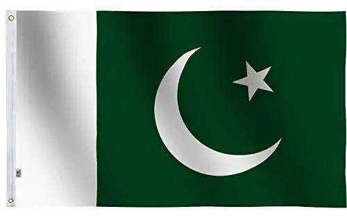 Pakistan Flag Large 3x5 Ft, Moderate-Outdoor Both Sides 100D Polyester,Canvas Header and Double Stitched - Brass Grommets for Easy Display, 3' x 5' Pakistan Flags - RHUNGIFT