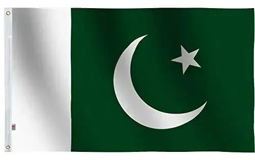 Pakistan Flag Large 3x5 Ft, Moderate-Outdoor Both Sides 100D Polyester,Canvas Header and Double Stitched - Brass Grommets for Easy Display, 3' x 5' Pakistan Flags - RHUNGIFT