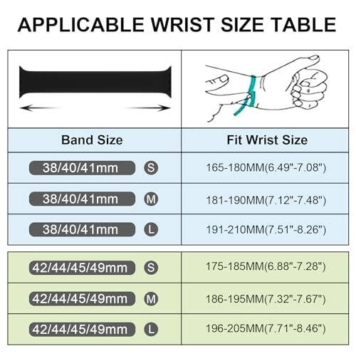 Pakuya 6 Pack Silicone Solo Loop Bands Compatible with Watch Band 40mm 38mm 41mm 44mm 45mm 42mm 49mm, Soft Stretchy Strap Sport Replacement Wristband for iWatch Series 9 8 7 6 SE 5 Ultra 4 3 2 1 - 7