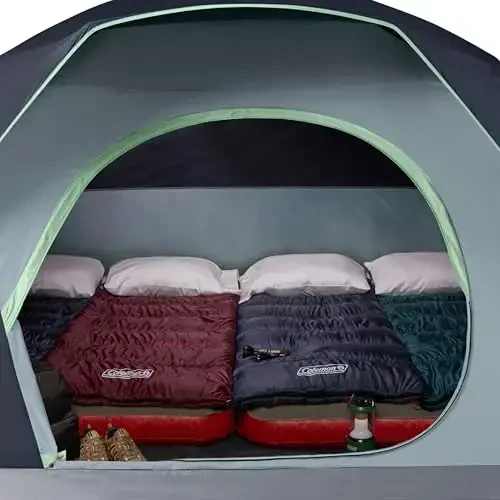 Палатка Coleman Skydome с установкой за 5 минут, всепогодная палатка на 2/4/6/8 человек с дождевым тентом и сумкой для переноски, на 20% больше места над головой, чем у традиционных навесов - 4