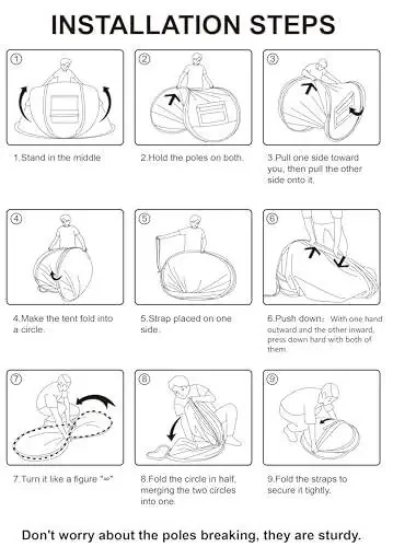 Палатка для 4 человек, легкая, с автоматической установкой, водонепроницаемая, с двумя дверями - мгновенные семейные палатки для кемпинга, пеших походов и путешествий - 6