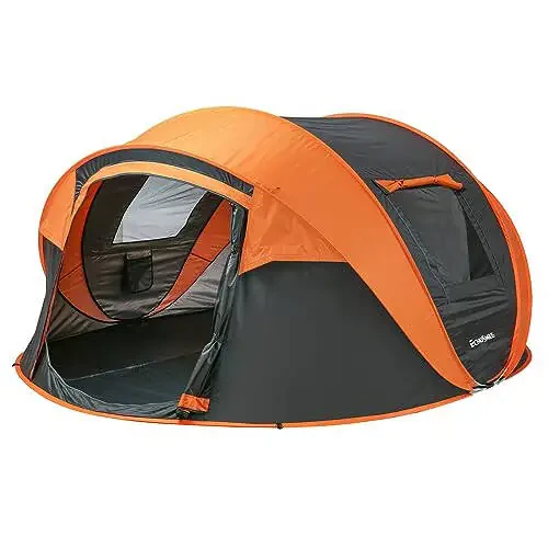 Палатка EchoSmile Camping Instant, палатка Pop Up для 2/4/6/8/10 человек, водонепроницаемая купольная палатка, легкая установка для кемпинга, пеших прогулок и отдыха на природе, портативная палатка с сумкой для переноски, для 3 сезонов... - 1