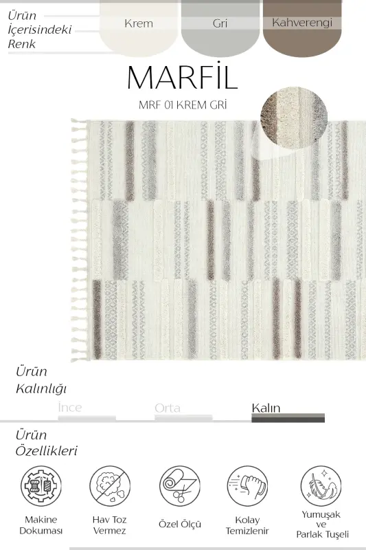 Palazzo 01 Cream Gray Boucle Rug Dustproof Kitchen Rug Kids Room Rug Hallway Runner Rug-Cream Gray - COOL HALI