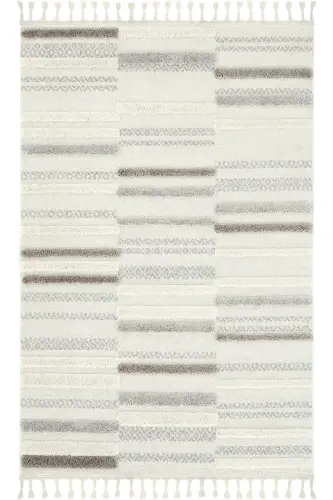Palazzo 01 Cream Gray Boucle Rug Dustproof Kitchen Rug Kids Room Rug Hallway Runner Rug-Cream Gray 