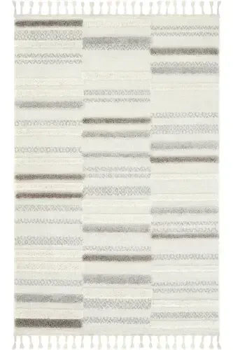 Palazzo 01 Krem Kulrang Bukle Salon Gilami Chang Yutmaydigan Oshxona Gilami Bolalar Xonasi Gilami Yo'lak Kesma Gilamcha - Krem Kulrang - 2