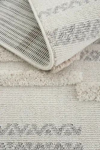 Palazzo 01 Крем Серый Букле Салонный Ковер Пылезащитный Кухонный Ковер Детский Ковер Коридорный Разрезной Коврик - Крем Серый - 1