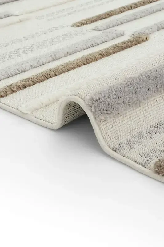 Palazzo 01 Крем Серый Букле Салонный Ковер Пылезащитный Кухонный Ковер Детский Ковер Коридорный Разрезной Коврик - Крем Серый - 6