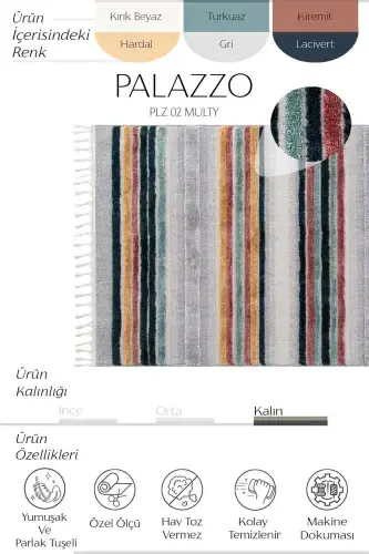 Palazzo 02 Multy Boucle Rug Living Room Carpet Non-Shedding Kitchen Rug Kids Room Carpet Hallway Runner-Multi 2 - 2