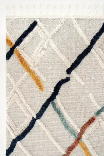 Palazzo 03 Multy Bukle Salon Halısı Hav Vermez Mutfak Halısı Çocuk Odası Halısı Koridor Kesme Yolluk-Multi 3 - 4