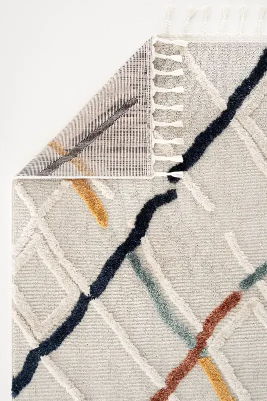 Palazzo 03 Multy Bukle Salon Halısı Hav Vermez Mutfak Halısı Çocuk Odası Halısı Koridor Kesme Yolluk-Multi 3 - 5