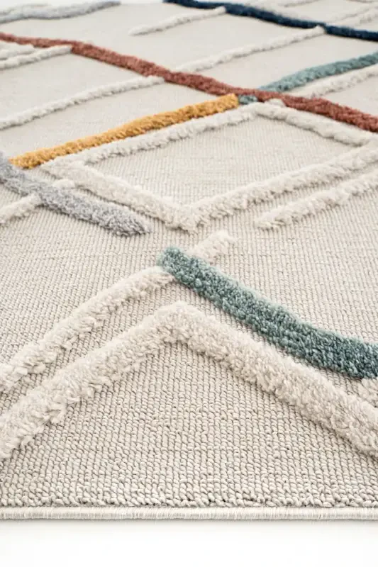 Palazzo 03 Multy Bukle Salon Halısı Hav Vermez Mutfak Halısı Çocuk Odası Halısı Koridor Kesme Yolluk-Multi 3 - 7