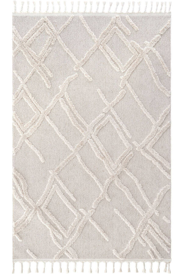 Palazzo 03 Cream Boucle Living Room Rug Non-Shedding Kitchen Rug Children's Room Rug Corridor Cut Rug - 25