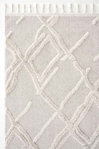 Palazzo 03 Cream Boucle Living Room Rug Non-Shedding Kitchen Rug Children's Room Rug Corridor Cut Rug - 27