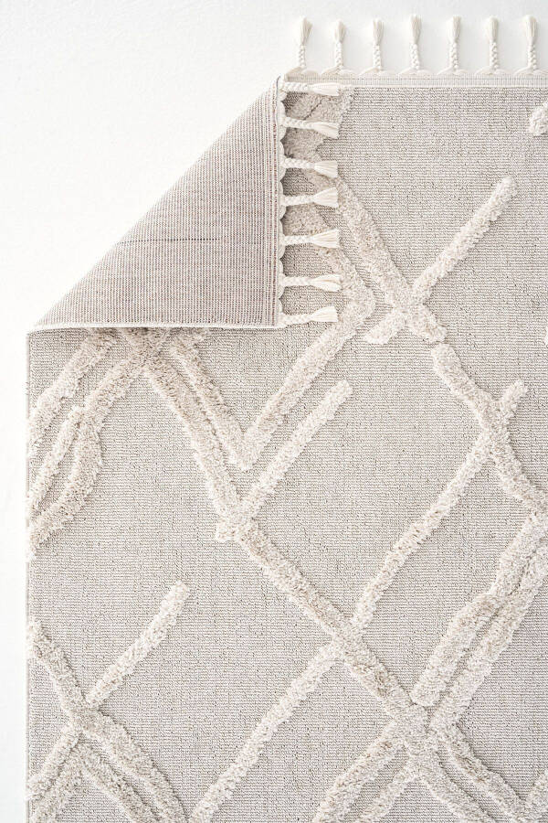 Palazzo 03 Cream Boucle Living Room Rug Non-Shedding Kitchen Rug Children's Room Rug Corridor Cut Rug - 21