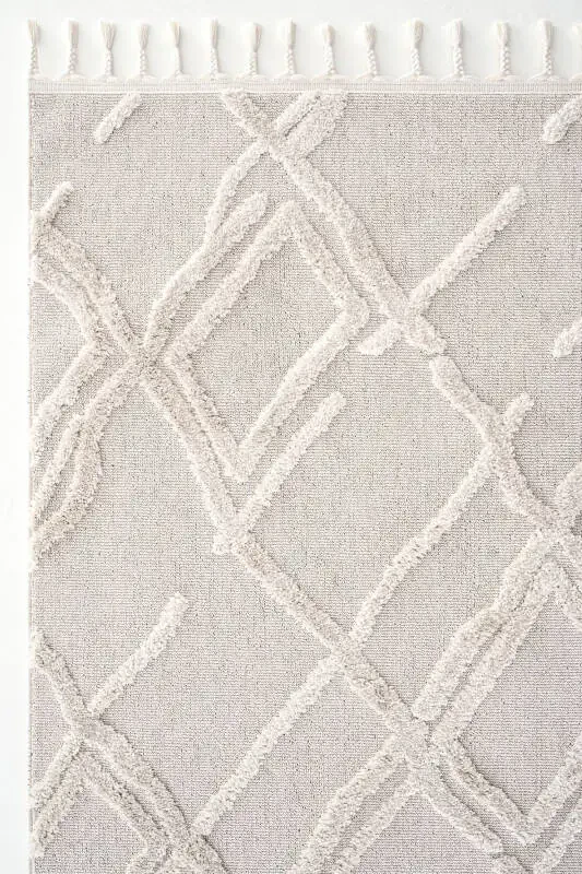 Palazzo 03 Cream Boucle Living Room Rug Non-Shedding Kitchen Rug Children's Room Rug Corridor Cut Rug - 4