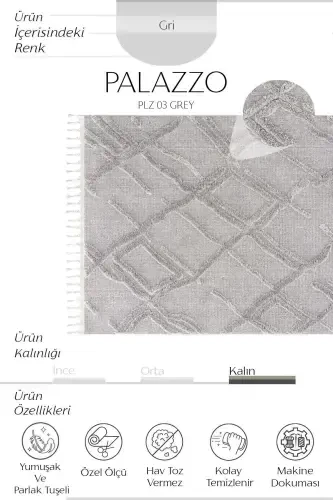 Palazzo 03 Grey Boucle Living Room Carpet Non-Shedding Kitchen Carpet Kids Room Carpet Hallway Runner Rug-Grey - 3